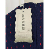 NWT Xian Dong Polka Dotted Woven Brocade Dress Womens S Korea Fit & Flare Navy