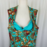 Lindy Bop Ophelia Floral Turquoise Swing Dress Womens 5XL Retro Pin-up A-Line