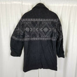 Banana Republic Cabinwear Southwestern Wool Peacoat Short Coat Mens XS Black
