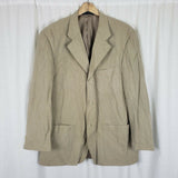 Jeffrey Banks Worsted Wool Sport Coat Jacket Blazer Mens 42R Tan Khaki Summer
