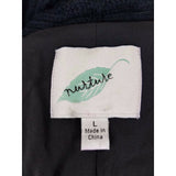 Nurture Open Front Asymmetrical Knit Vegan Faux Leather Sweater Jacket Womens L
