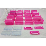 LOT Shopkins Empty Season 4 Pink Glitter Stack Display Cases Baskets Party Favor