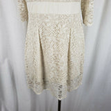 Mod Vintage 60s Twiggy Space Age Fit & Flare Twirl Dress Lace Overlay Womens M L
