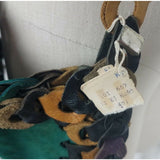 King's Green Leather Suede Hippie Boho Shoulder Bag Purse Handbag NOS Black Tan