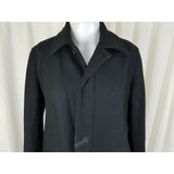 Banana Republic Black Wool Peacoat Coat Mens S Placket Front Charcoal Preppy