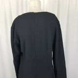 Laura Ashley Vintage Black Wool Crepe Little Black Dress Womens 12 Great Britain