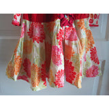B. Baby Lulu Applique Floral Corduroy LS Patchwork Cotton Twirl Dress Girls 5