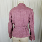 Brooks Brothers Woven in Italy Wool Linen Belted Country Jacket Blazer Womens 12