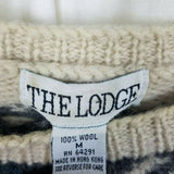 The Lodge Wool Nordic Snowflake Crewneck Pullover Knit Sweater Men's M Vintage
