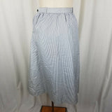 Peabody House PBD Blue Railroad Stripes Pinstriped Aline Skirt Womens 7 Career
