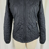 Spyder Black Quilted Embroidered Full Zip Up Anorak Jacket Womens 10 Lightweight