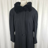 Smiley's Black Winter Wool Long Maxi Skater Peacoat Womens M L Velvet Collar