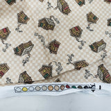 Textile Arts & Film Small Checked Log Cabin Cotton Fabric Woven .75 yards Woods