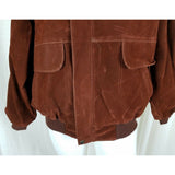 Vintage Gruppo V Vegan Leather Rust Brown Flight Bomber Jacket Mens XL Italy