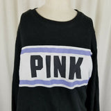 Pink Victoria Secret Jersey Knit Pullover Crewneck Sweatshirt Sweater Womens L