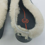 Rockport Shearling Lined Black Leather Slides Mules Shoes Womens 9.5 APW21121