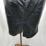 Wilsons Leather Fitted Sexy Black Pencil Skirt Womens 6 Stretch Waist Biker Knee