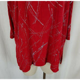 Vintage The Chicks in the Back Room Stretch Top Tunic Shirt Womens L Red Glitter