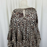 Missguided Animal Leopard Print Layered Tiered Swing Dress Womens 14 Plus Mini