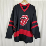Vintage The Rolling Stones 94 Mens L/X Hockey Jersey Brockum Worldwide Red Lips