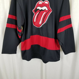 Vintage The Rolling Stones 94 Mens L/X Hockey Jersey Brockum Worldwide Red Lips