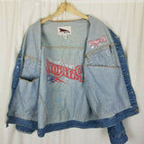 New England Patriots NFL Blue Jean Denim Trucker Jacket Mens XL Leather Proelite