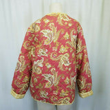 Isabella's Journey Quilted Paisley Sweater Charlotte Jacket Womens L XL Salmon