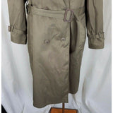 Saxton Hall Petites Double Breasted Belted Insulated Trench Coat Womens 14P Tan
