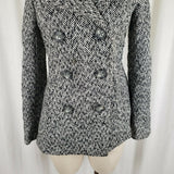 Aeropostale Hooded Wool Herringbone Fit & Flare Double Breasted Peacoat Womens M