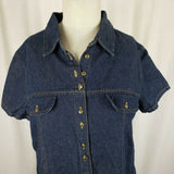 NWT Announcements Maternity Blue Jean Denim Shirt Button Up Top Blouse Womens M