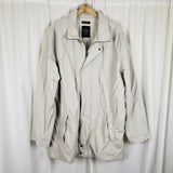 Nautica Cotton Quilted Fleece Lined Bomber Parka Jacket Mens XXL Zip Up Ivory