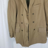Vintage Louis Boston Double Breasted Wool Jacket Blazer SportCoat Mens 44 Tan