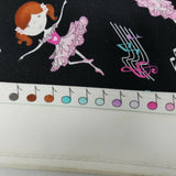 Bella-Rina Swizzle Sticks Studio Studio E Ballerina Black Pink Fabric 1.5 yards