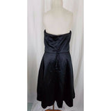 White House Black Market Strapless Satin Cocktail Dress Little Black Womens 12