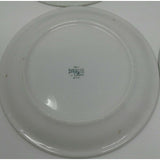 SYRACUSE CHINA 8 7/8" Dinner Plates Vintage Green Trim Design 4-kk USA Set of 4
