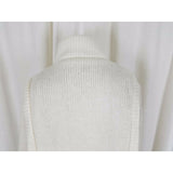 Carlisle Couture White Long Zip Up Cardigan Knit Sweater Jacket Coat Womens S