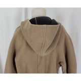 Gap Hooded Felted Wool Belted Tie Wrap Sweater Jacket Womens S Swing Oatmeal Tan