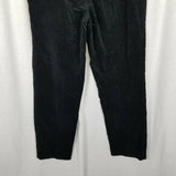 Talbots Classic Side Zip Black Velvet Brushed Cotton Pants Womens 16 Flat Front