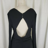 Kay Unger NY Formal Black Sexy Keyhole Bare Back Fitted Slinky Dress Womens 12