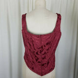 Handmade Brocade Bone-In Corset Top Bustier Steampunk Goth Goddess 1X 2X Maroon