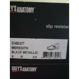 SoftWalk Grey's Anatomy Meredith Black Metallic Leather Clogs Shoes Women's 6 W