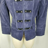 The Pyramid Collection Purple Velvet Gothic Steampunk Military Jacket Womens M