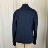 Gap Academy Uniform Brit Knit Blazer Jacket Womens 14 Crest Buttons Piping Navy