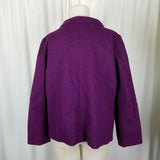 Vintage Handmade Wool Cowl Neck Mock Collar Blazer Jacket Womens L XL Toggle MCM