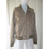 Hardy Amies London Leather Cafe Clicker Bomber Jacket Mens L Vintage Knit Trim