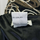 Weavz Felted Wool Cotton Embellished Jacket Womens M Artsy Art to Wear Black