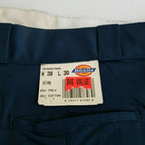 Vintage Dickies Shape Set Stain Release Twill Work Pants Mens 38x30 Navy NOS USA