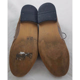 Leather Oxford Dress Shoes Mens 9.5 Double Lion India Brown Brushed Two 2 Tone