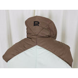 Monika Tilley Profile Down Vest Mens S Chevron Stripe Zip Up Puffer Colorblock