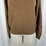 Lands End Direct Crew Neck Knit Sweater Womens M 10-12 Brown Japan Chocolate
